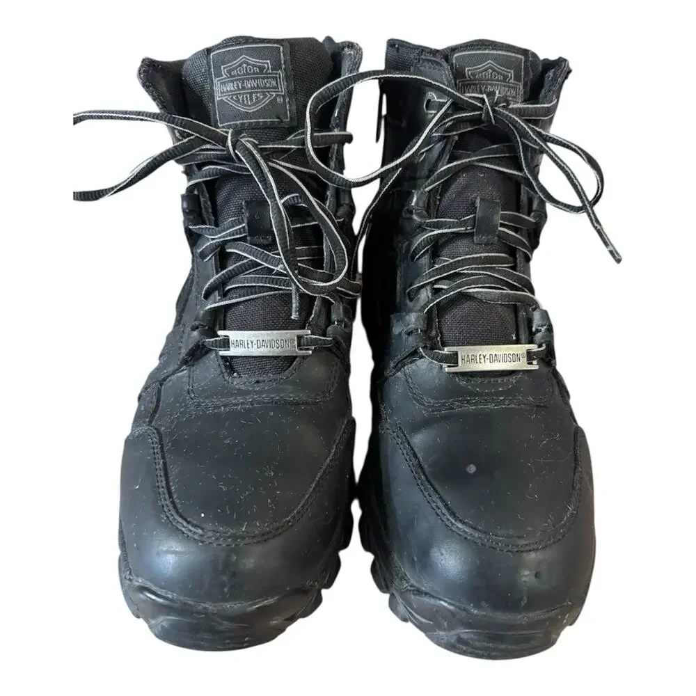 Harley Davidson Men's Leather Moto Boots Round Toe Men’s 10.5